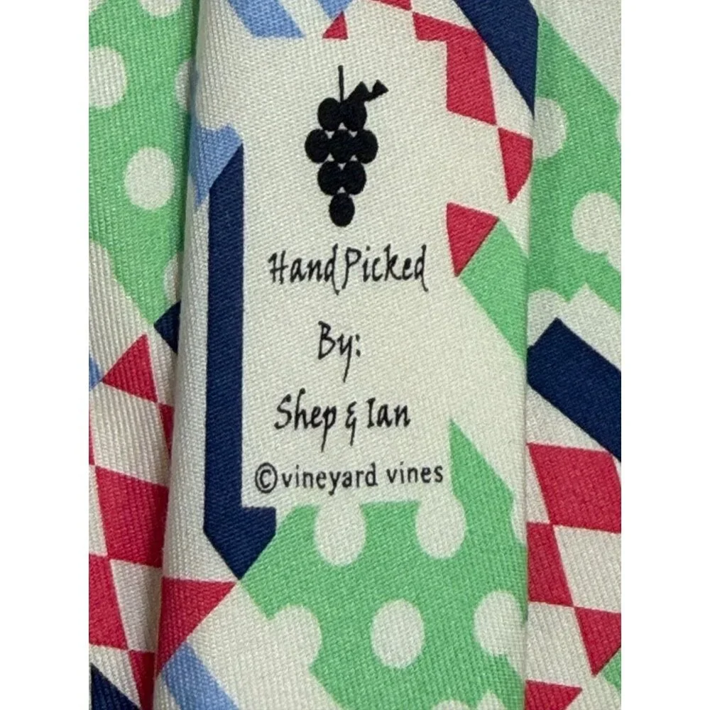 Vineyard Vines Kentucky Derby Silk Tie Patchwork Print 60" USA - Picture 3 of 4